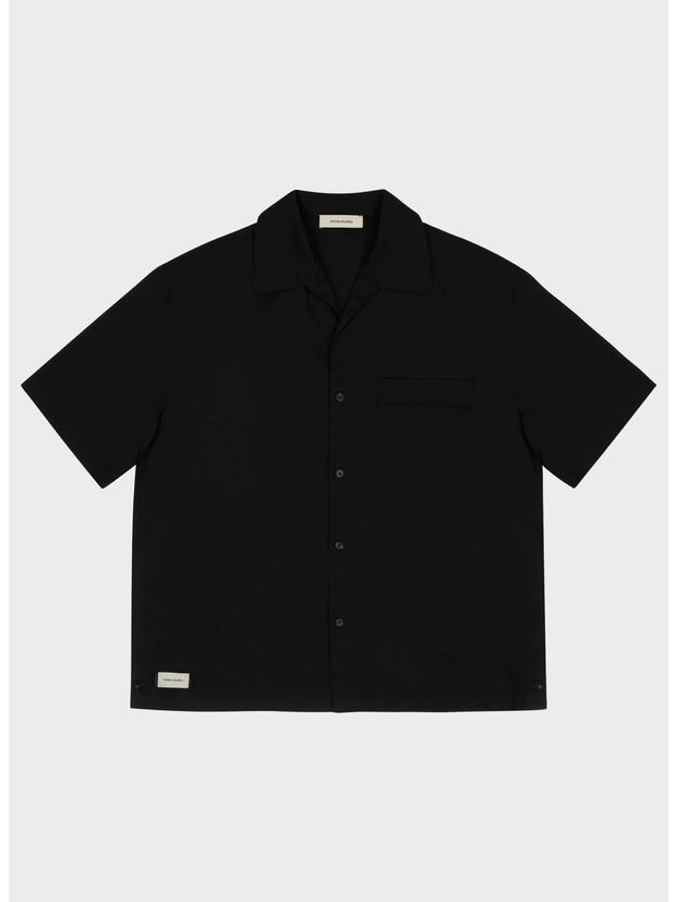 CAMICIA SS PAJAMA UNISEX, 0015 BLACK, large