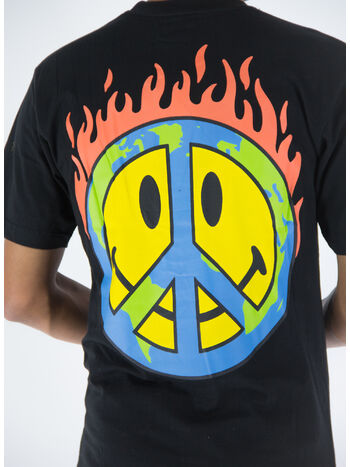 T-SHIRT SMILEY EARTH ON FIRE, BLACK, small