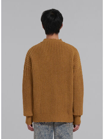 CARDIGAN IN LANA VERGINE CON FONDO EFFETTO ROVINATO, 00Y56, small