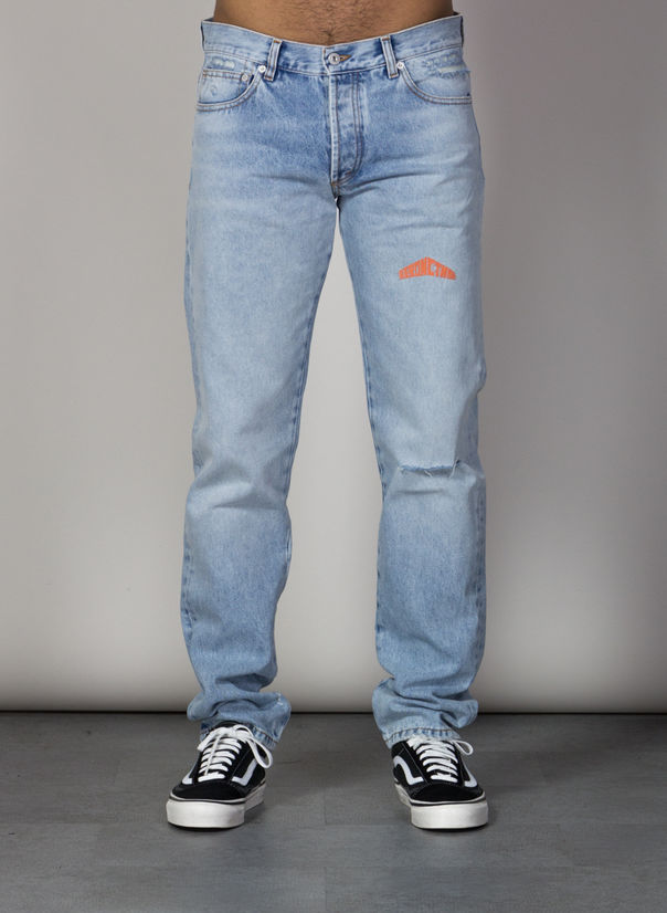 JEANS DENIM 5 POCKETS, VINTAGEWASH/ORANGE, large