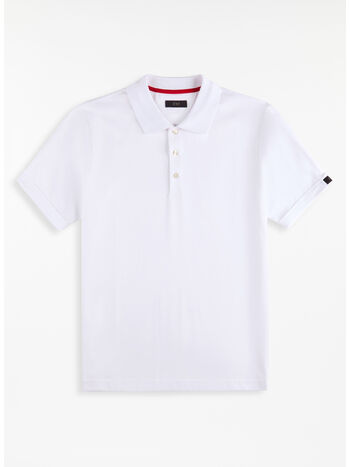 POLO A MANICA CORTA IN JERSEY MÉLANGE CON COLLO A COSTINE, B001, small