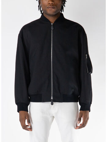 GIUBBOTTO BOMBER IN GABARDINE, 001 BLACK, small