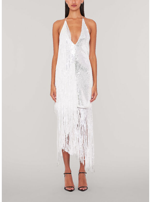 ABITO SEQUINS MINI FRINGE, 11-0601 BRIGHT WHITE, medium