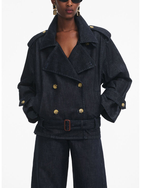 GIACCA TRENCH IN DENIM, BLUE, medium