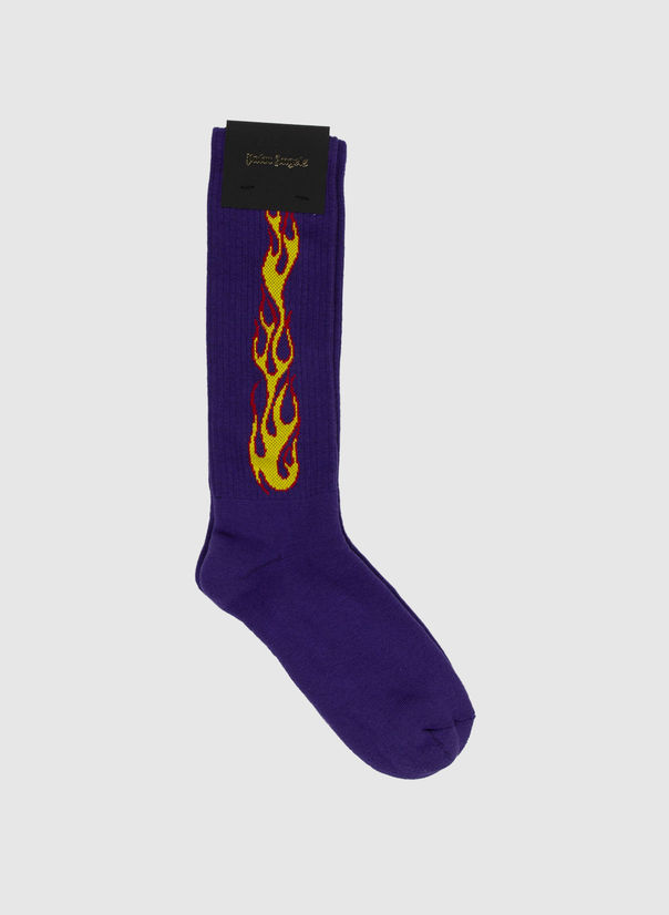 CALZINI PURPLE FLAMES SOCKS, PURPLE/MULTI, large