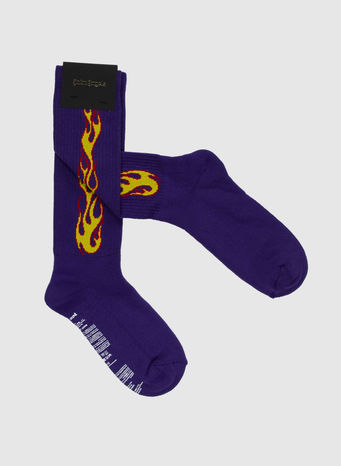 CALZINI PURPLE FLAMES SOCKS, PURPLE/MULTI, small