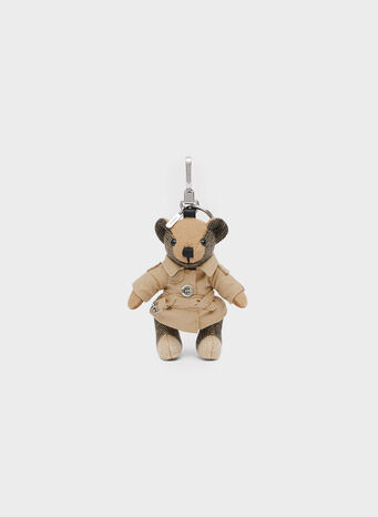 PORTACHIAVI CHARM ORSETTO THOMAS CON TRENCH COAT, ARCHIVEBEIGE, small