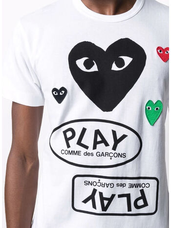T-SHIRT LOGO, WHITE, small