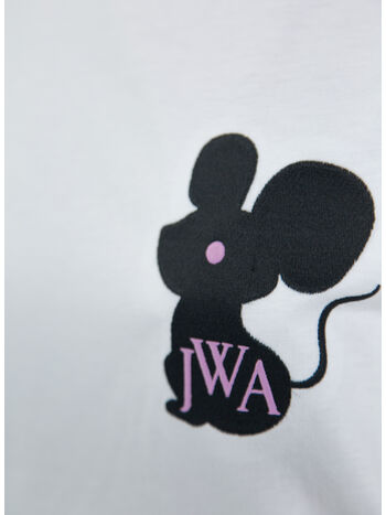 T-SHIRT MOUSE EMBROIDERY LOGO, 001 WHITE, small