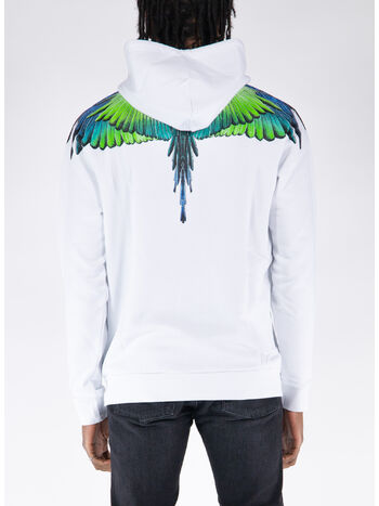 FELPA HOODIE ICON WINGS, 0150 WHITE LIGHT GREEN, small