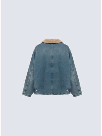GIUBBOTTO IN DENIM CON SHEARLING, C0999 WASH DENIM, small