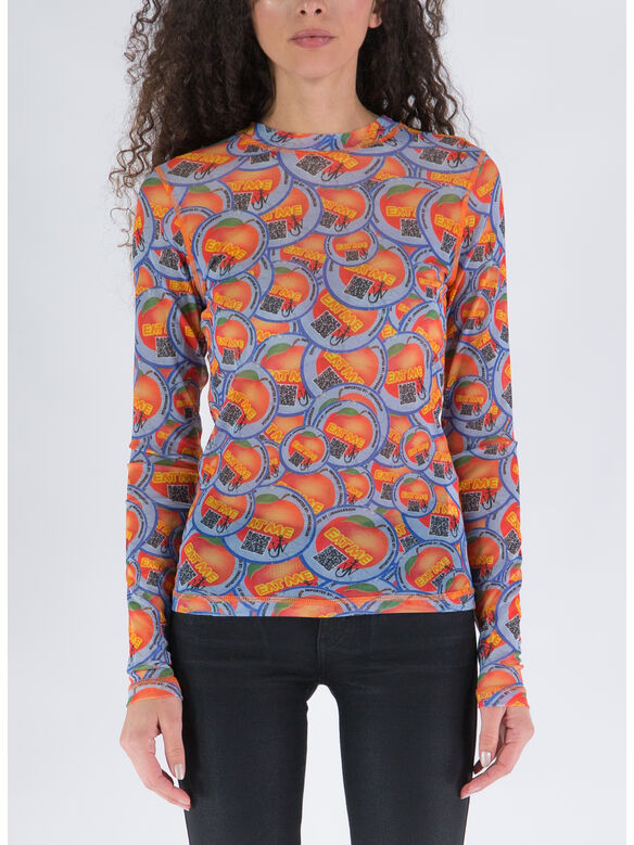 T-SHIRT PRINTED UNDERPINNING, 899 BLUE/MULTI, medium