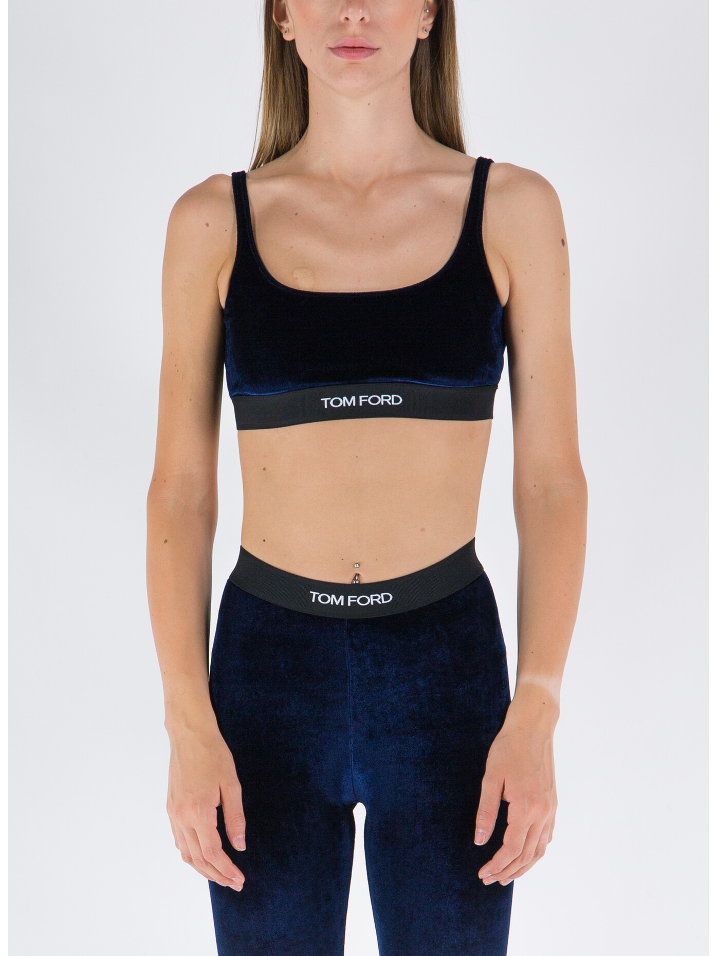 TOM FORD BRALETTE IN VELLUTO STRETCH Blu Donna