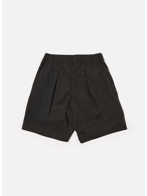 SHORT SPORTIVO PLISSETTATO, BLACK, large