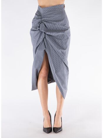 GONNA MIDI ASSIMETRICA, P204 GINGHAM , small