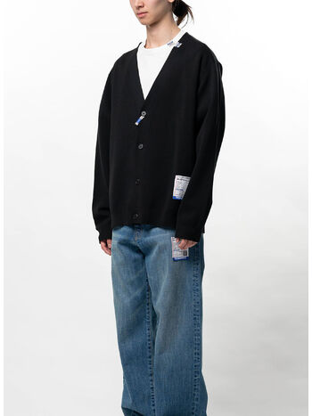 CARDIGAN COTTON POLYESTER MILAN, BLACK, small