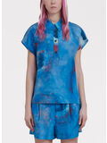 BLUSA IN SETA CON STAMPA BUCHI BLU, BBB44, thumb