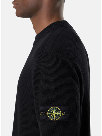 MAGLIONE RIBBED SOFT COTTON, V0029 BLACK, small
