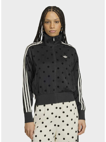 TRACK TOP SATIN POLKA, BLACK, small
