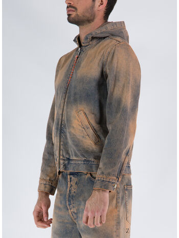 GIACCA ACID WASH HOODED DENIM, PCH PEACH, small