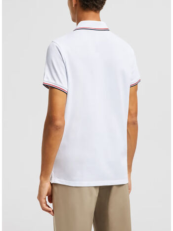 POLO A MANICHE CORTE CON LOGO RICAMATO, 001 WHITE, small