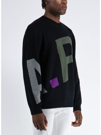 PULLOVER PULL LOGO ALL OVER H, LZZ  BLACK, small