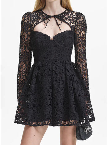ABITO CORTO IN PIZZO, BLACK, small