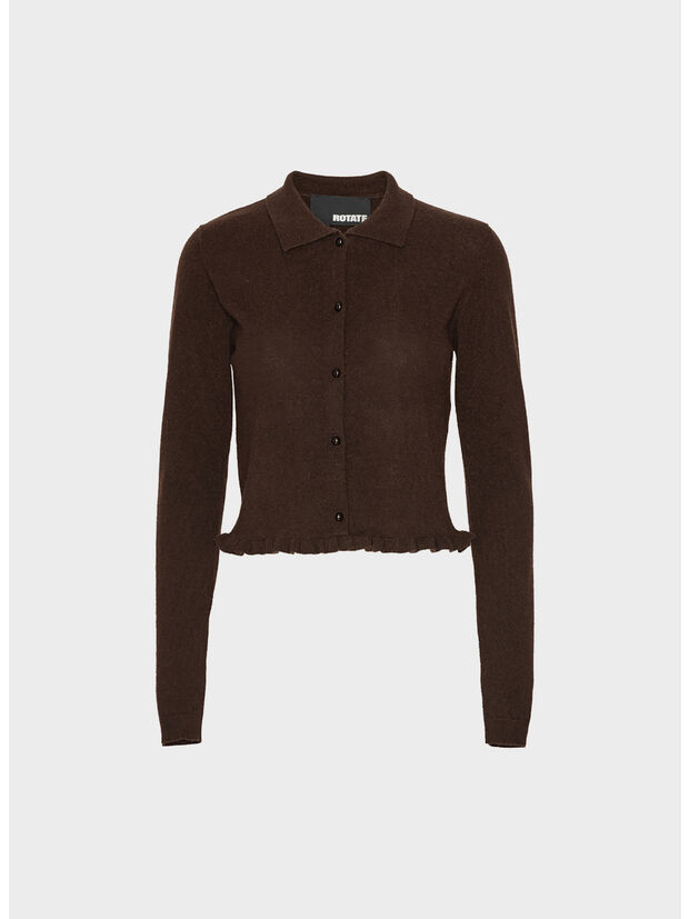 CARDIGAN KNITTED POLO, 2910 CHICORY COFFEE, large