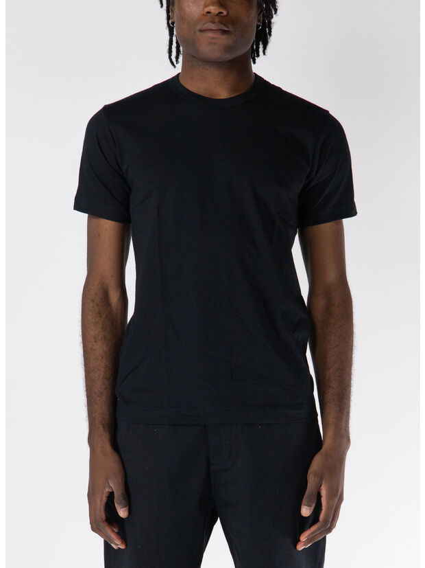 T-SHIRT GIROCOLLO BASIC, BLACK, large