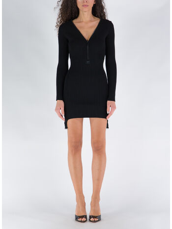 ABITO RIB KNIT ZIPPED, 9999 BLACK, small