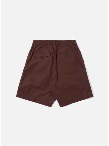 SHORT PEACHED POPLIN PLEATED TRACK, BROWN, small