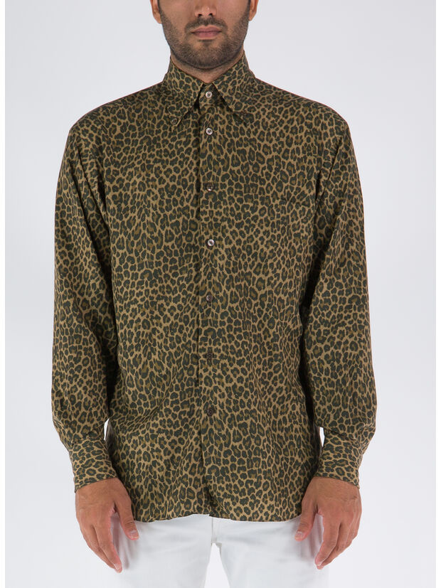 CAMICIA LEOPARD PRINTED, 208 DK BRW FAN, large