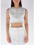 GILET DENIM CROPPED MULTIFLEX, 0001 HERITAGE WHITE, thumb