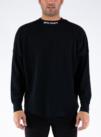 T-SHIRT IN COTONE CON STAMPA LOGO, 1001BLACKWHITE, small