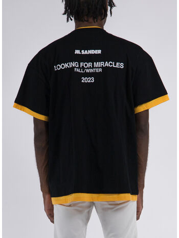 T-SHIRT DOUBLE LAYER, 001 BLACK (001 + 712), small