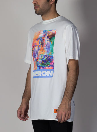 T-SHIRT OVER HERON COLORS, WHITE/MULTI, small