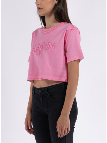 T-SHIRT OVERPRINTED CROPPED, 504 PEONY PINK, small