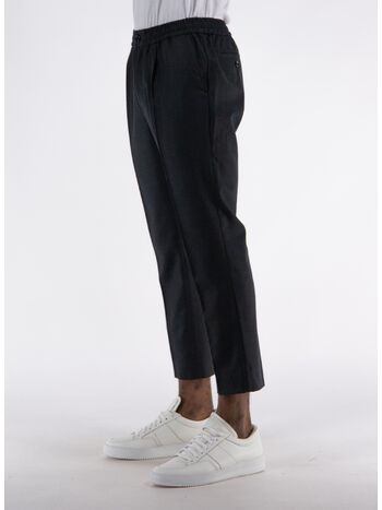 PANTALONE ELASTICATED, 055 WOOL VISCOSE CANVAS HEATHER GREY, small
