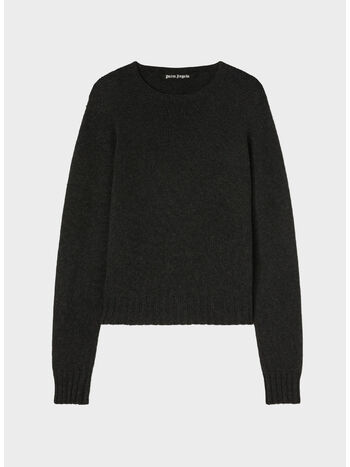 MAGLIONE CURVED LOGO, 0703 DARK GREY/OFF WHITE, small