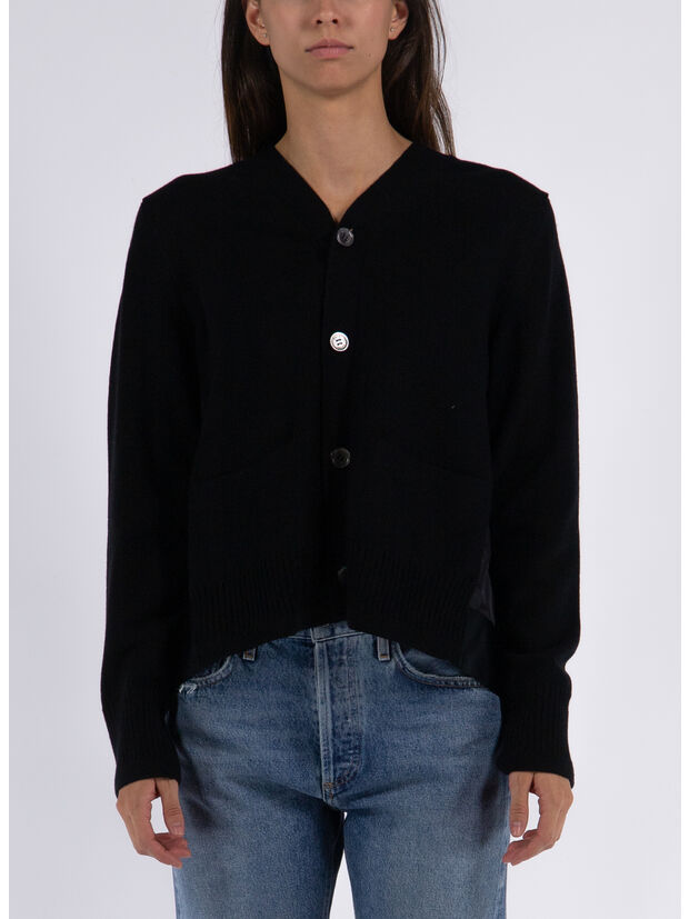CARDIGAN WOOL KNIT, 001 BLACK, large