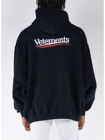 FELPA HOODIE CAMPAIGN LOGO, BLACK, small