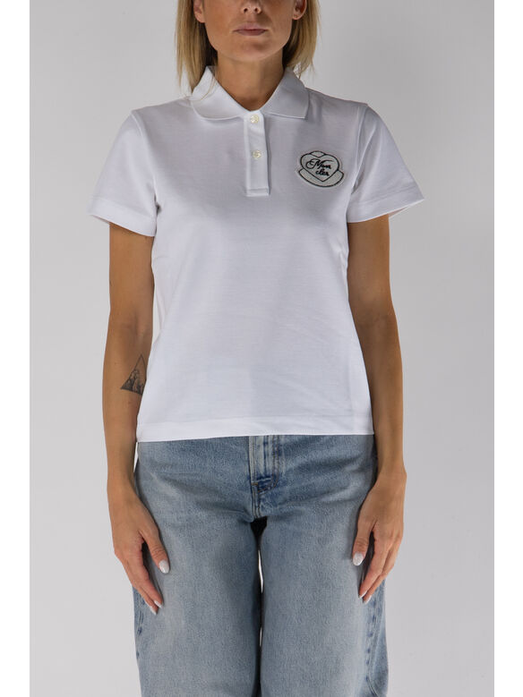 POLO A MANICE CORTE CON PATCH LOGO, 00A, medium