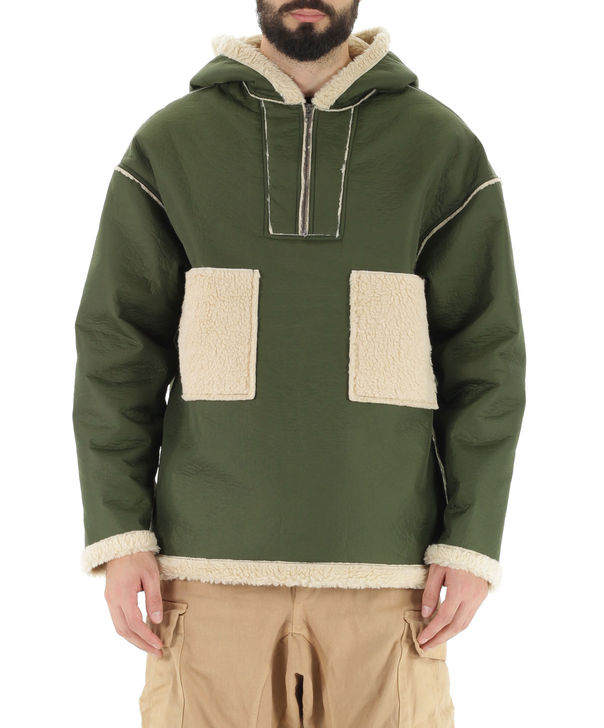 HAMBURGER PATCH BOMBER JACKET, MILITARYGREEEN, large