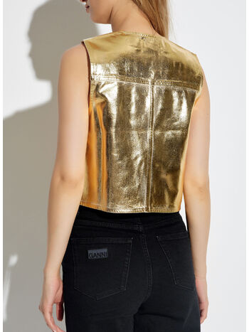 GILET IN DEMIN CON LAMINA D'ORO, , small