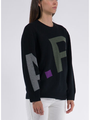 PULL LOGO ALL OVER F, LZZ  BLACK, small