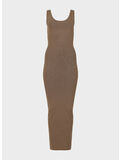 ABITO SQUARE NECK KNIT MIDI, 0087 Tan, thumb