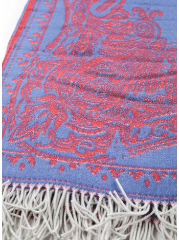 PLAID PAISLEY CON FRANGE, 200 BLU, small