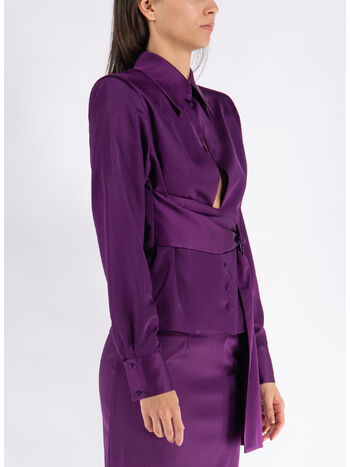 CAMICIA THE GIA DOUBLE, AUBERGINE, small