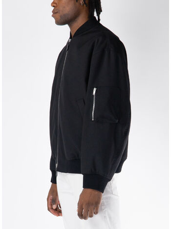 GIUBBOTTO BOMBER IN GABARDINE, 001 BLACK, small