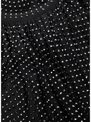 ABITO RHINESTONE CORTO CON MANICHE LUNGHE, BLACK, small
